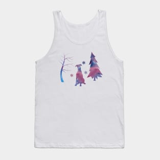 Doberman Winter Forest Snowflakes Tank Top